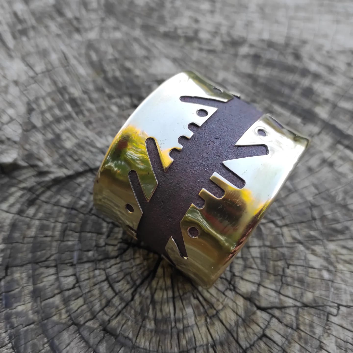 steel and brass bracelet