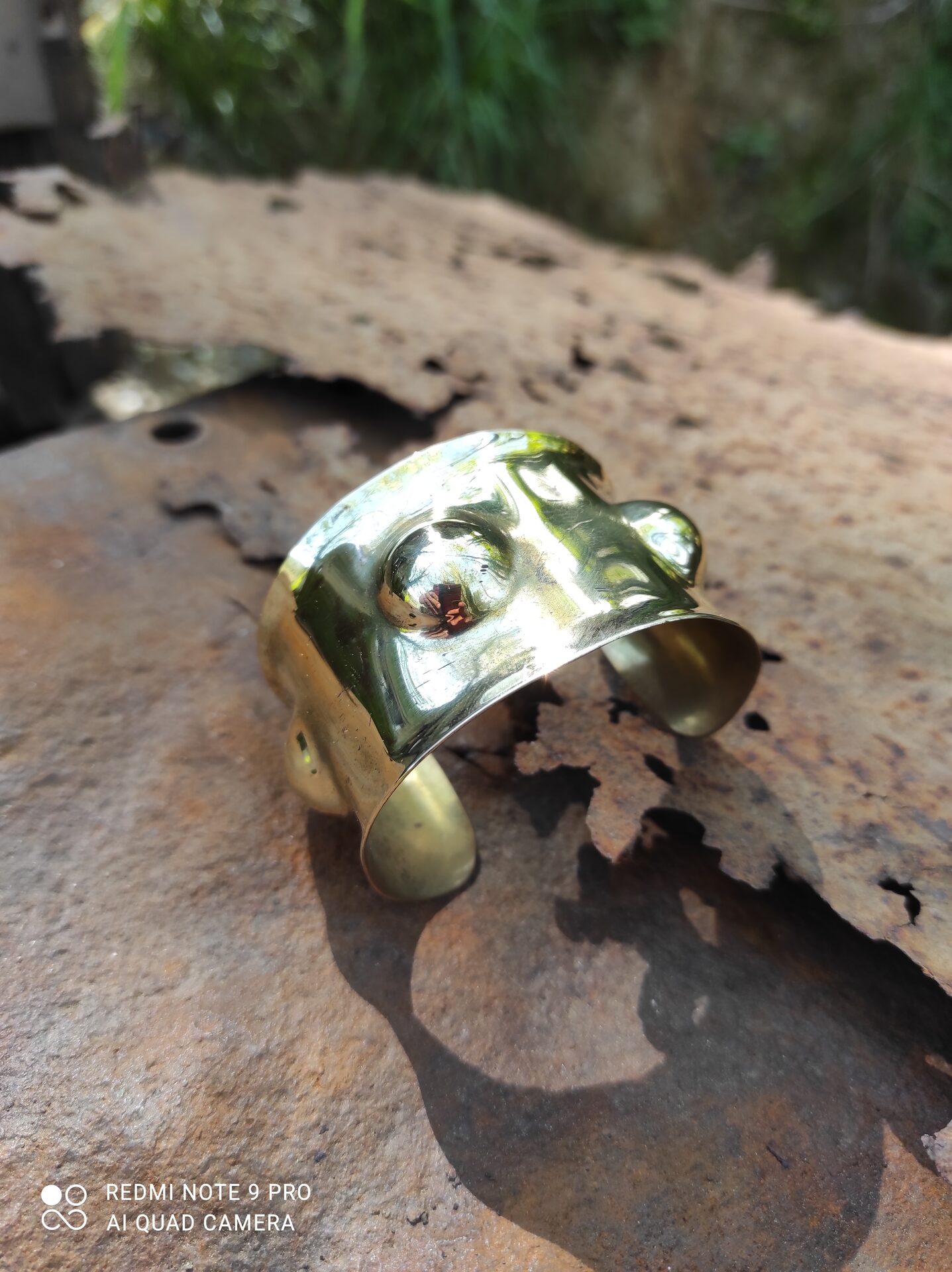 Hand-hammered brass cuff — 3
