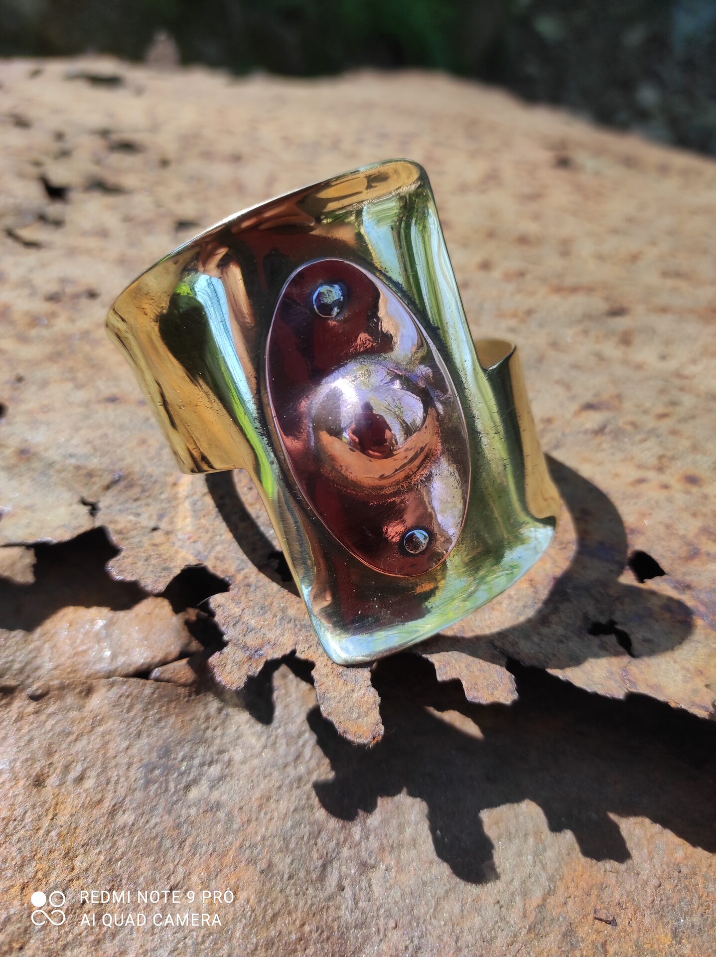 Brass and Copper Repoussé Bracelet — 3