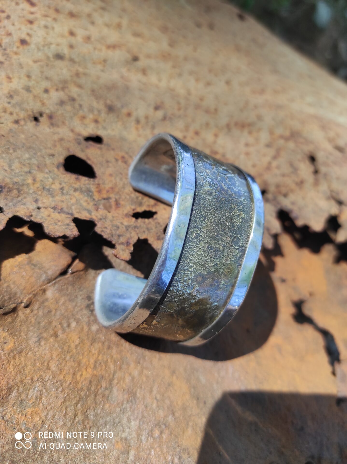 Iridescent Aluminum and Brass Bracelet