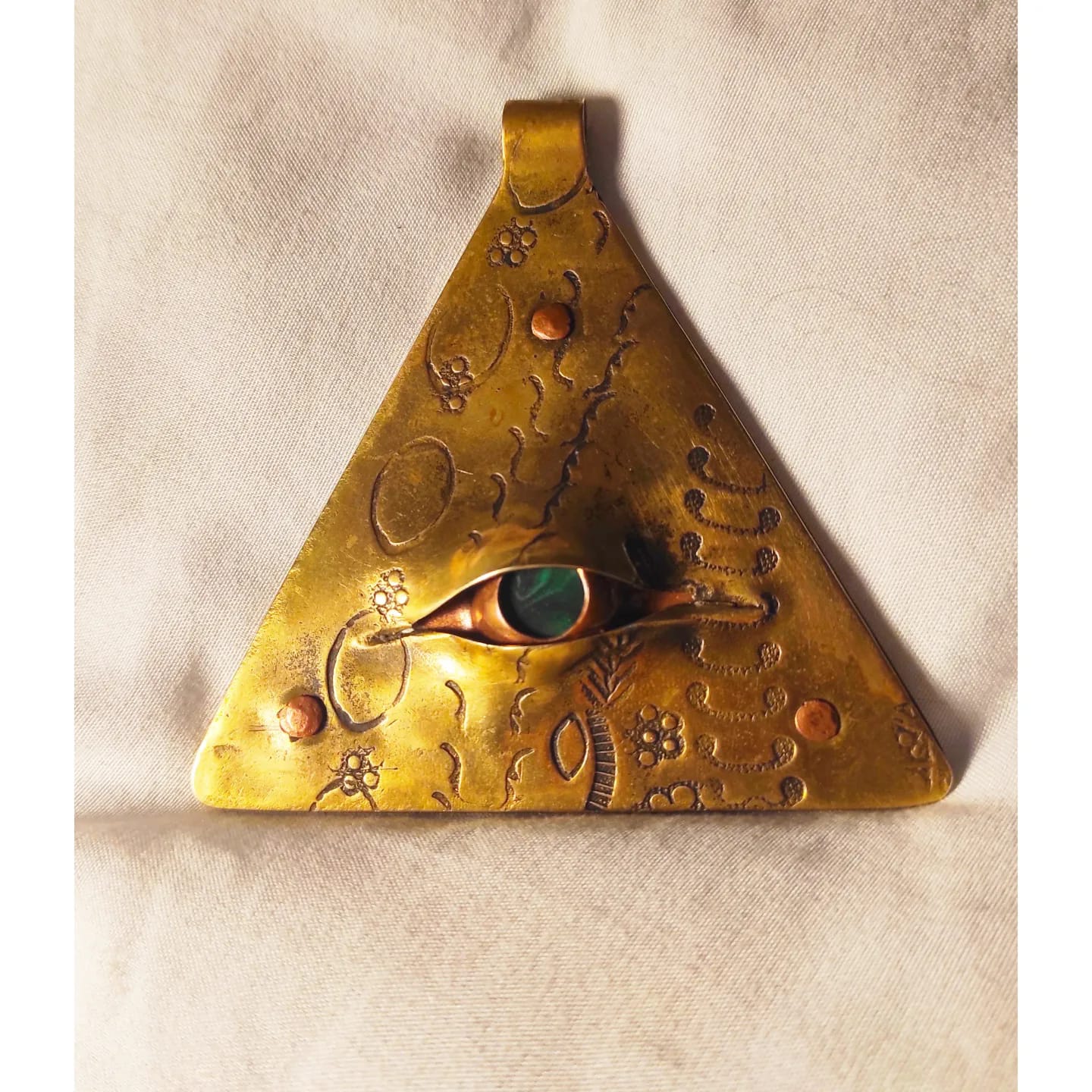 pendentif laiton et malachite